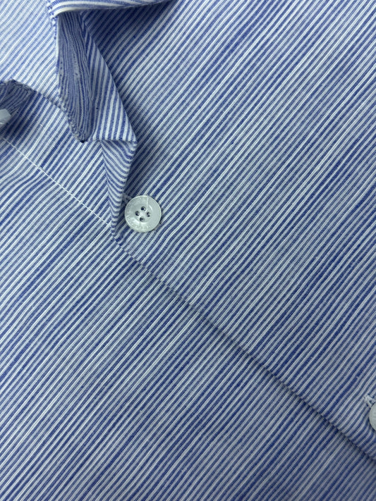 Ocean Blue Self Texture Formal Shirt
