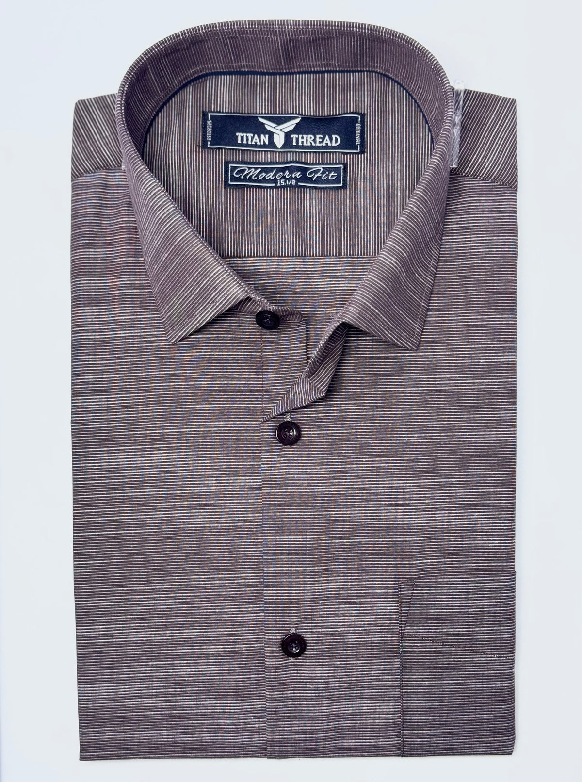Choco Brown Self Texture Formal Shirt