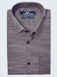Choco Brown Self Texture Formal Shirt