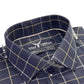 Navy Blue Windowpane Check Formal Shirt