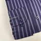 Navy Blue & Gray Verticle Stripe Formal Shirt