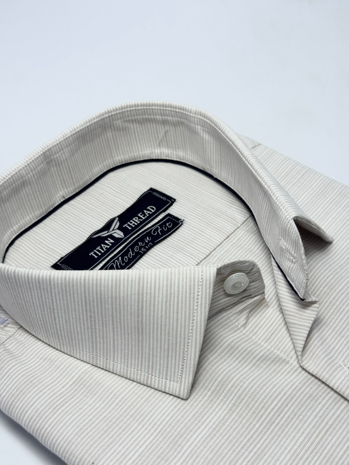 Beige Self Texture Formal Shirt