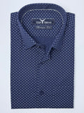 Navy Blue Dotted Formal Shirt