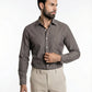 Pencil Stripes on Chocolate Brown Formal Shirt (Slim fit)