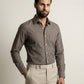 Pencil Stripes on Chocolate Brown Formal Shirt (Slim fit)